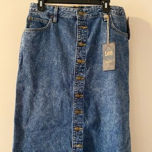 High waisted jean skirt